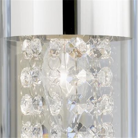 Lampa wisząca Diamond 4 zwisowa belka szklane bezbarwne klosze z kryształami
