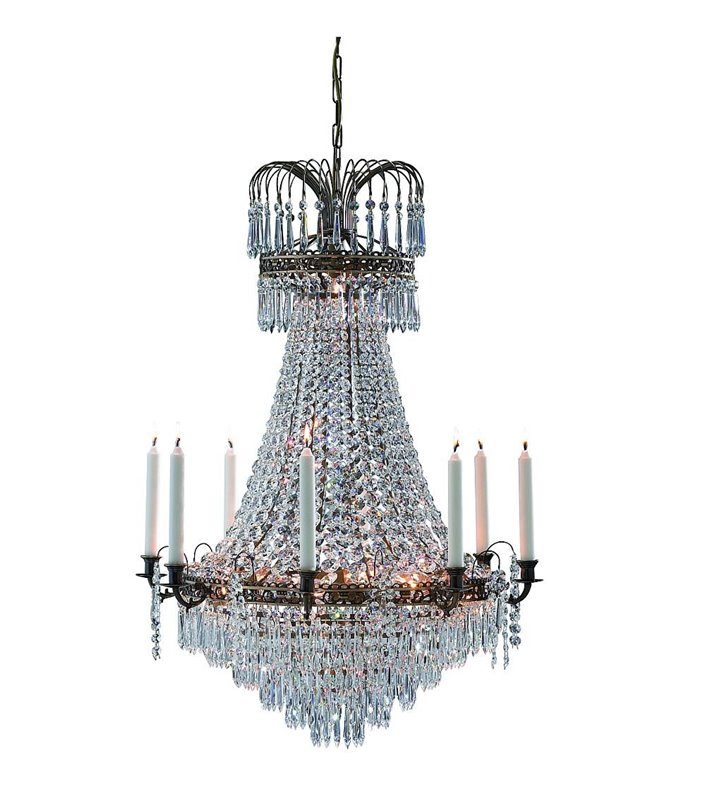 Żyrandol Lacko duży kryształowy ze świecami do sali weselnej