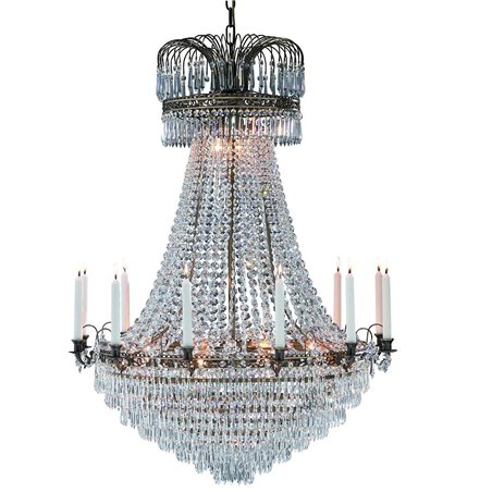 Żyrandol Lacko duży kryształowy żyrandol patyna świece do sali weselnej balowej restauracji na duży wysoki hol do jadalni