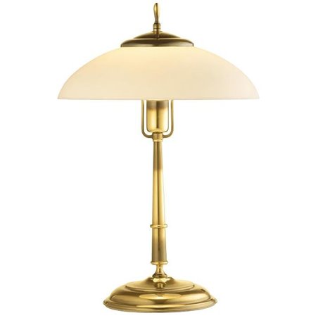 Stylowa lampa stołowa na komodę stolik nocny do gabinetu do salonu sypialni Onyx Opal złota klosz ecru - DOSTĘPNA OD RĘKI