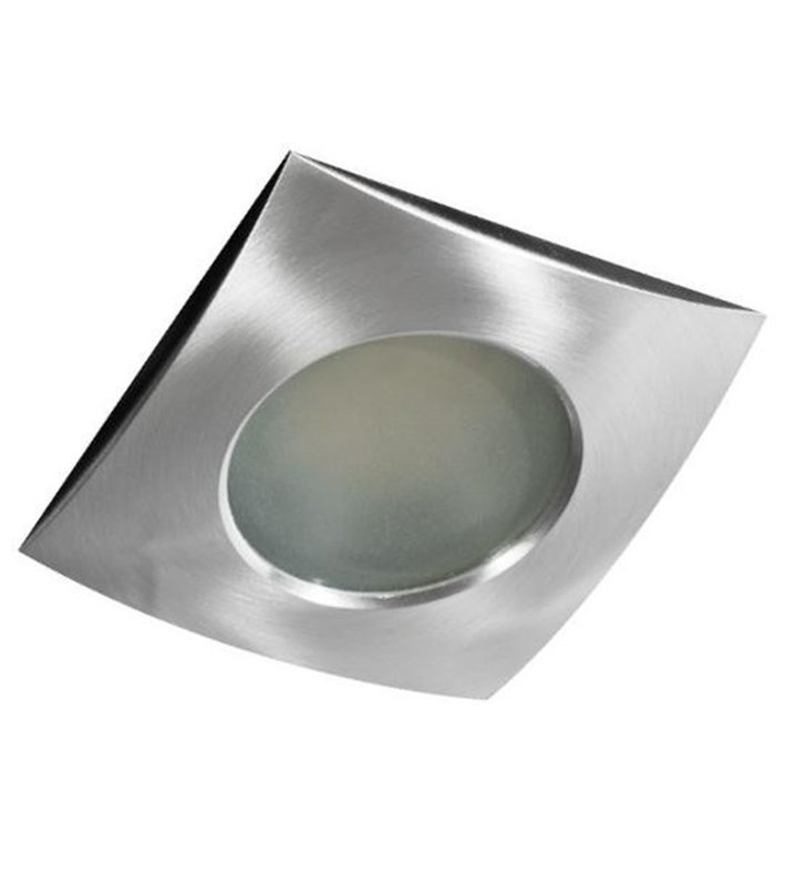 Kwadratowa oprawa punktowa w kolorze aluminium do łazienki Ezio IP54