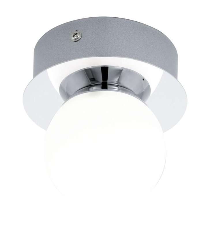 Kinkiet łazienkowy lampa sufitowa do łazienki Mosiano chrom klosz biała kula IP44 LED