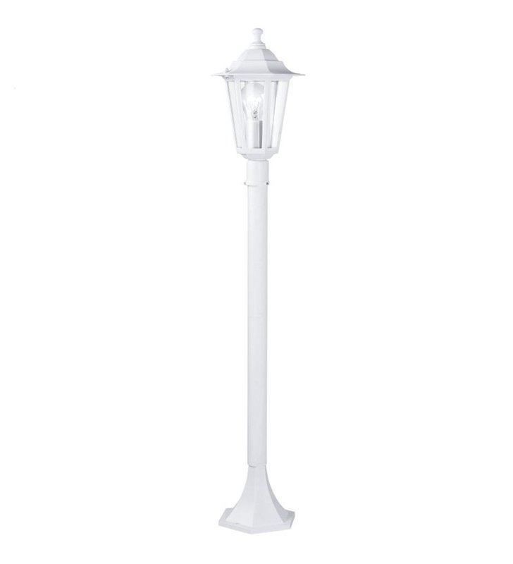 Lampa ogrodowa stojąca Laterna5 klasyczna biała latarenka 1m