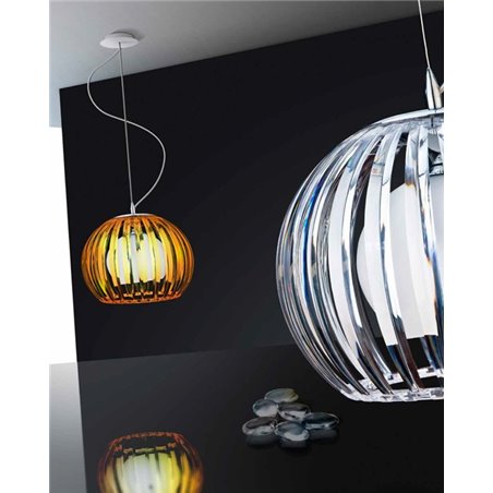Lampa wisząca Arcada Clear pojedyncza bezbarwna nowoczesna podwójny klosz do salonu sypialni kuchni jadalni