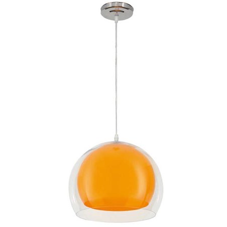 Pomarańczowa lampa wisząca Malta kula z podwójnym kloszem z tworzywa - DOSTĘPNA OD RĘKI