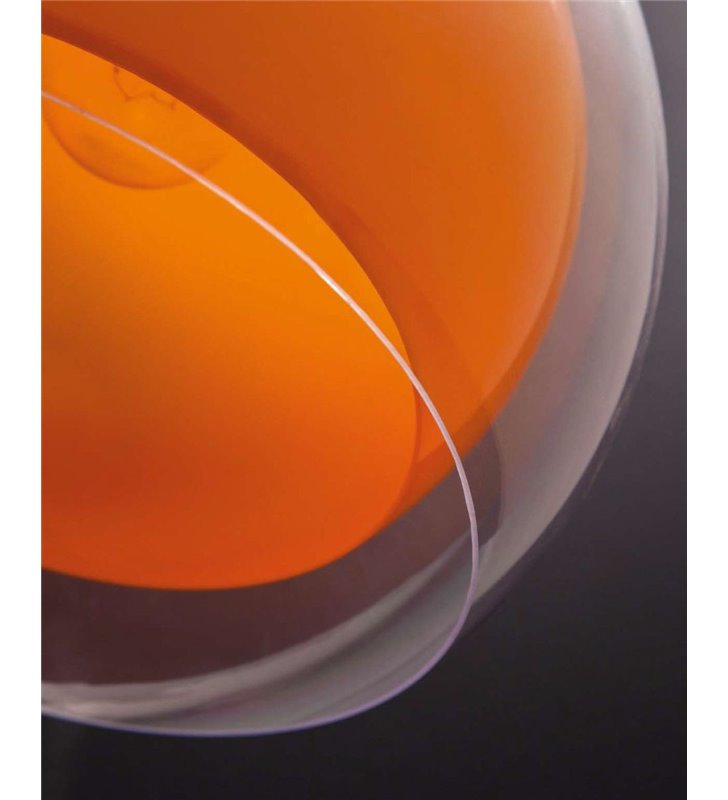 Pomarańczowa lampa wisząca Malta kula z podwójnym kloszem z tworzywa - DOSTĘPNA OD RĘKI