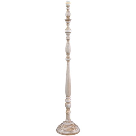 Linnington podstawa lampy podłogowej wykonana z drewna kolor biały patynowany włącznik nożny na kablu