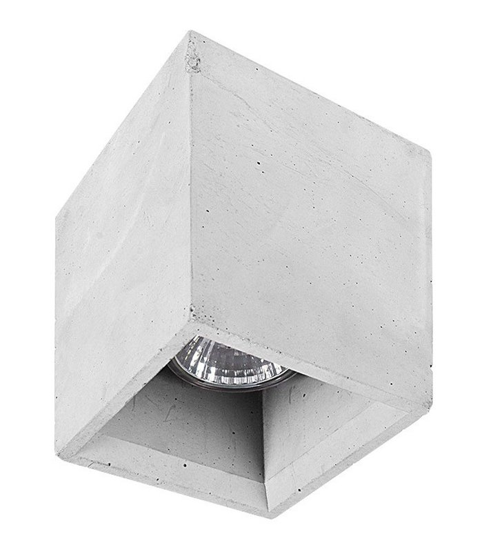 Szara kwadratowa oprawa downlight z betonu Bold