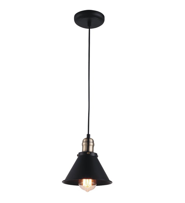 Czarna metalowa lampa wisząca w stylu vintage Moreno