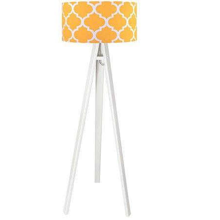 Lampa stojąca na sosnowym lub białym trójnogu Trebol żółta marokańska koniczyna do salonu sypialni pokoju dziecka