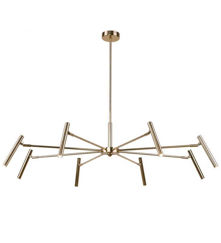 Nowoczesny złoty żyrandol Livo ponad metr średnicy na 8 żarówek G9 do salonu sypialni styl nowoczesny minimalistyczny