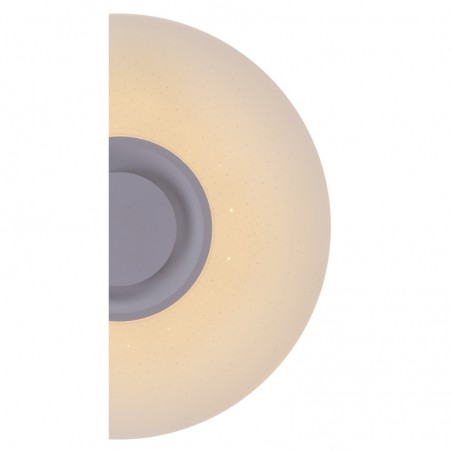 Plafon pokojowy Tune 36cm okrągły z głośnikiem bluetooth efekt błyszczenia